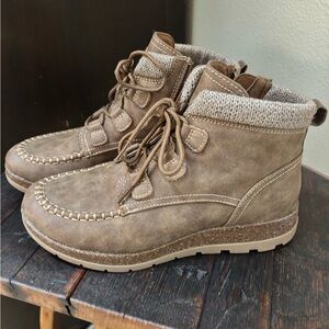 Eurosoft Lorelei Teak Ankle Boots with Knit Cuff